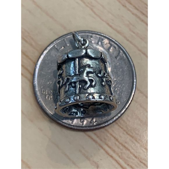 .925 Merry Go Round Sterling Silver Jewelry Charm #circus - Picture 4 of 4